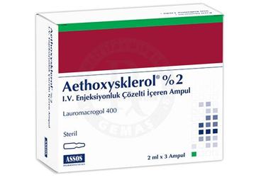 AETHOXYSKLEROL % 2 I.V. ENJEKSIYONLUK COZELTI ICEREN AMPUL ( 2 ML X 3 AMPUL )