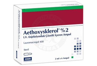 AETHOXYSKLEROL % 2 I.V. ENJEKSIYONLUK COZELTI ICEREN AMPUL ( 2 ML X 6 AMPUL )