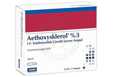 AETHOXYSKLEROL % 3 I.V. ENJEKSIYONLUK COZELTI ICEREN AMPUL ( 2 ML X 3 AMPUL )