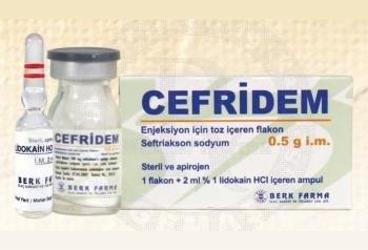 CEFRIDEM 0.5 G I.M. ENJEKSIYON ICIN TOZ ICEREN FLAKON