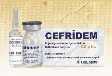 CEFRIDEM 0.5 G I.V. ENJEKSIYON ICIN TOZ ICEREN FLAKON