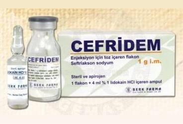 CEFRIDEM 1 GR I.M. ENJEKSIYON ICIN TOZ ICEREN FLAKON