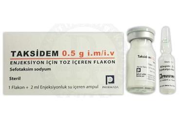 TAKSIDEM 0,5 G IM/IV ENJEKSIYON ICIN TOZ ICEREN FLAKON
