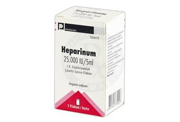 HEPARINUM 25000 IU/5 ML I.V. ENJEKSIYONLUK COZELTI ICEREN 1 FLAKON