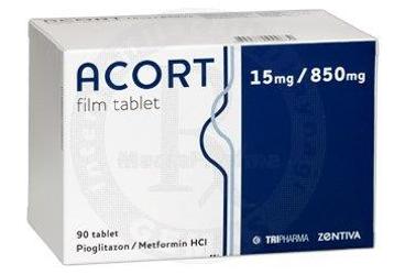 ACORT 15/850 MG 90 FILM TABLET
