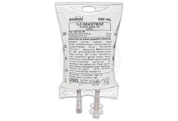 BIOFLEKS %5 DEKSTROZ SUDAKI SOL (PVC TORBA)  500 ML SETLI