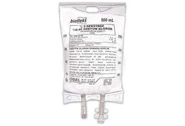 BIOFLEKS %5 DEKSTROZ %0,45 SODYUM KLORUR ENJEKTABL SOL (PVC TORBA) 500 ML SETLI