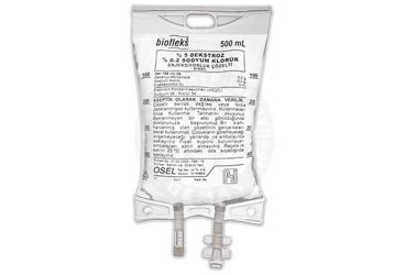 BIOFLEKS %5 DEKSTROZ %0.2 SODYUM KLORUR   500 ML SOLUSYON (PVC TORBA) SETSIZ