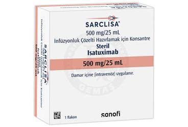 SARCLISA 500 MG / 25 ML INFUZYONLUK COZELTI
HAZIRLAMAK ICIN KONSANTRE