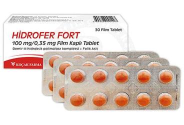 HIDROFER FORT 100 MG/0,35 MG FILM KAPLI TABLET