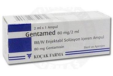 GENTAMED 80 MG/2 ML I.M./I.V. ENJEKSIYONLUK COZELTI                    ( 1 AMPUL)