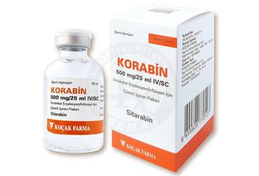 KORABIN 500 MG/25 ML IV/SC INTRATEKAL ENJ. INF. ICIN COZELTI ICEREN 1 FLAKON