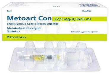 METOART CON 22,5 MG/ 0,5625 ML ENJEKSIYONLUK COZELTI ICEREN ENJEKTOR ( 1 ENJEKTOR)