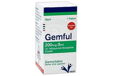 GEMFUL 200 MG/5 ML I.V. INFUZYONLUK KONSANTRE COZELTI (1 FLAKON)