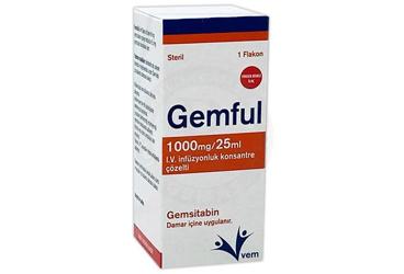 GEMFUL 1000 MG/25 ML I.V. İNFÜZYONLUK KONSANTRE COZELTI (1 FLAKON)