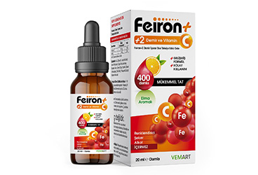 FEIRON +2 DEMIR VE VITAMIN C ICEREN TAKVIYE EDICI DAMLA 20 ml şişe