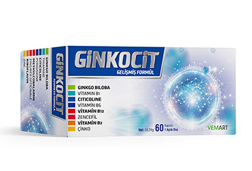 GINKOCIT GINKO VE SITIKOLIN ICEREN TAKVIYE EDICI GIDA 60 kapsül