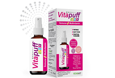 VITAPUFF KARA MURVER, BETA GLUKAN, VITAMIN C, VITAMIN D3, VITAMIN B12, CINKO VE KUSBURNU ICEREN TAKVIYE EDICI GIDA 30 ml