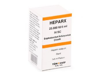 HEPARX 25000 IU / 5 ML IV / SC ENJEKSIYONLUK / INFUZYONLUK COZELTI (1 ADET)