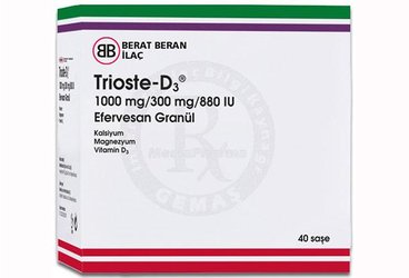 TRIOSTE-D3 1000 MG/300 MG/880 IU EFERVESAN GRANUL