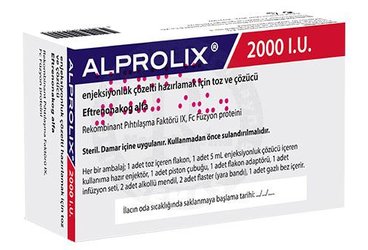 ALPROLIX 2000 IU ENJEKSIYONLUK COZELTI HAZIRLAMAK ICIN TOZ VE COZUCU (1 ADET FLAKON+1 ADET COZUCU ICEREN ENJEKTOR)