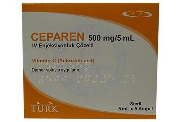 CEPAREN 500 MG/5 ML IV ENJEKSIYONLUK COZELTI (5 ADET)