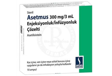ASETMUS 300 MG / 3 ML ENJEKSIYONLUK/INFUZYONLUK COZELTI (10 ADET)