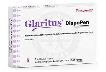GLARITUS DISPOPEN 100 IU/ML SC ENJEKSIYONLUK COZELTI ICEREN KULLANIMA HAZIR ENJEKSIYON KALEMI (3 ML)