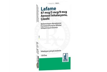 LAFAME 87 MCG/5 MCG/9 MCG AEROSOL INHALASYONU, COZELTI (120 DOZ)