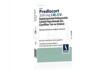 PREDLOCORT 250 MG I.M./I.V.
ENJEKSIYONLUK/INFUZYONLUK COZELTI HAZIRLAMAK ICIN LIYOFILIZE TOZ VE
COZUCU (1 FLAKON + 1 COZUCU AMPUL)